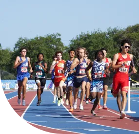 Female athletes reporting to event staff.