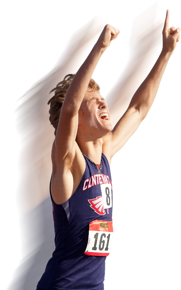 Athlete performing track and field event